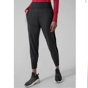 Athleta Venice Jogger Black with Velvet Stripe Pants size S